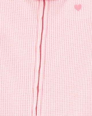 Product image 2 of Baby Heart Waffle Knit Footie 1-Piece Pajamas - Pink