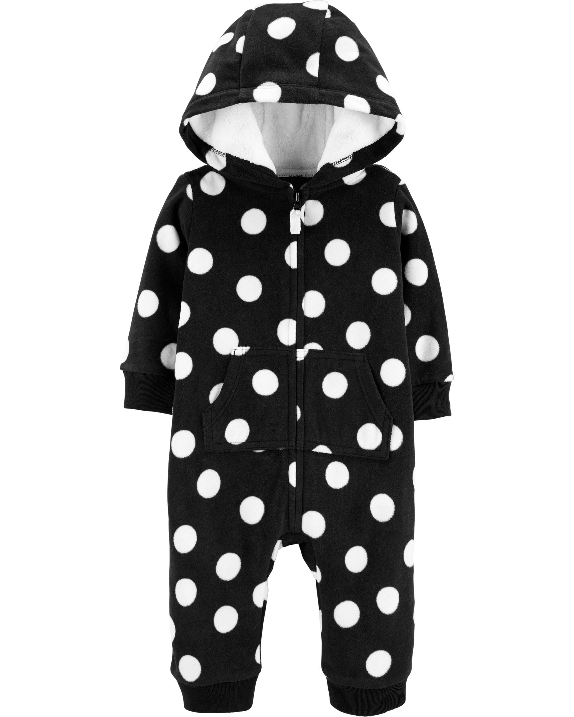 black and white polka dot overalls
