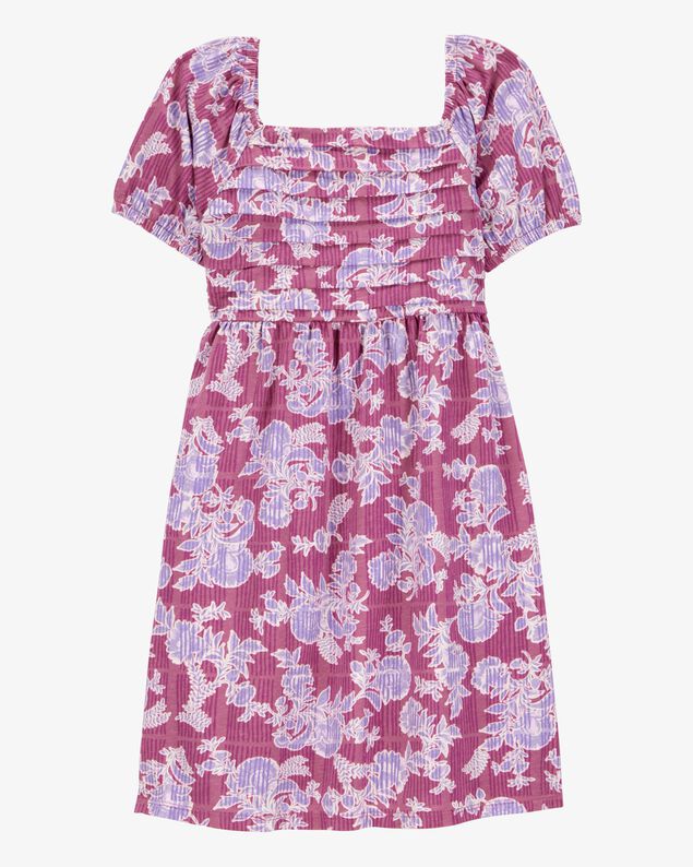 Product image 1 of Kid Smocked Floral Print Dress - Pink
