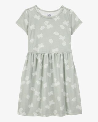 Product image 1 of Kid Floral Short-Sleeve Dress - Green