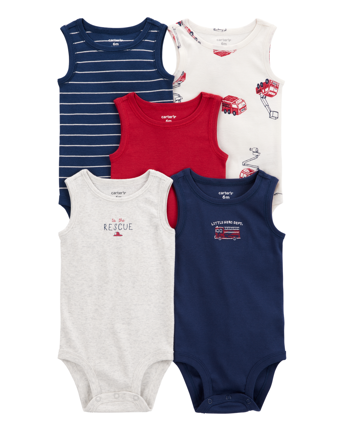 Baby Boy 5-Pack Sleeveless Bodysuits Carter's Carter's