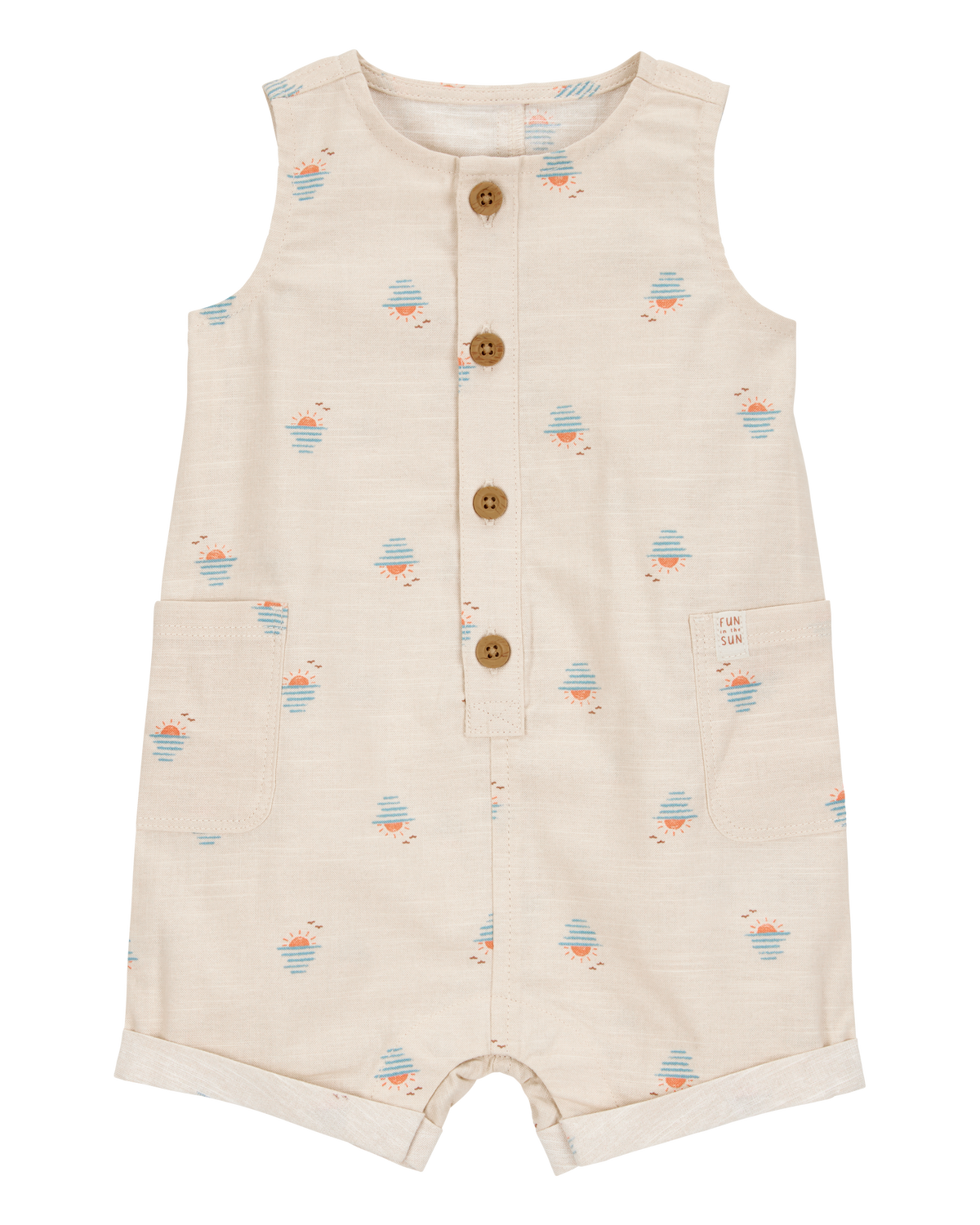 carter's Baby Button-Front Sunset Print Sleeveless Romper