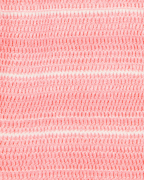 Kid Striped Sweater Knit Romper - Orange