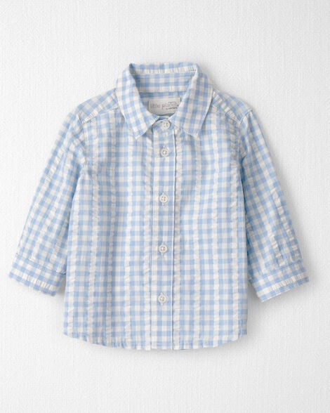 Baby Boy Seersucker Button-Front Shirt Made with Organic Cotton