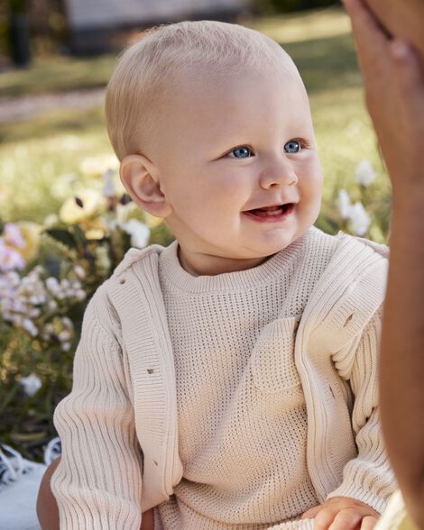  Product image 3 of Baby 2-Piece Knit Tee & Short Set - Khaki