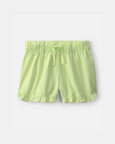 girls ruffle-trim shorts - green