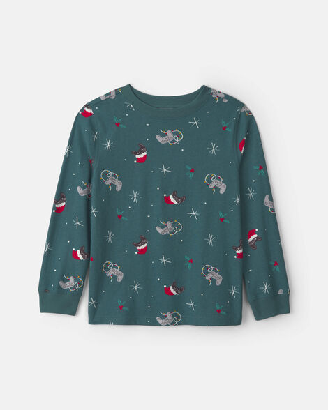 boys christmas gaming long-sleeve tee - green