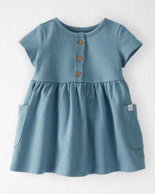 Product image 1 of Baby Organic Cotton Pocket Dress in Cottage Blue

