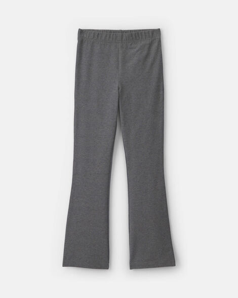 girls pull-on stretch flare leggings - grey