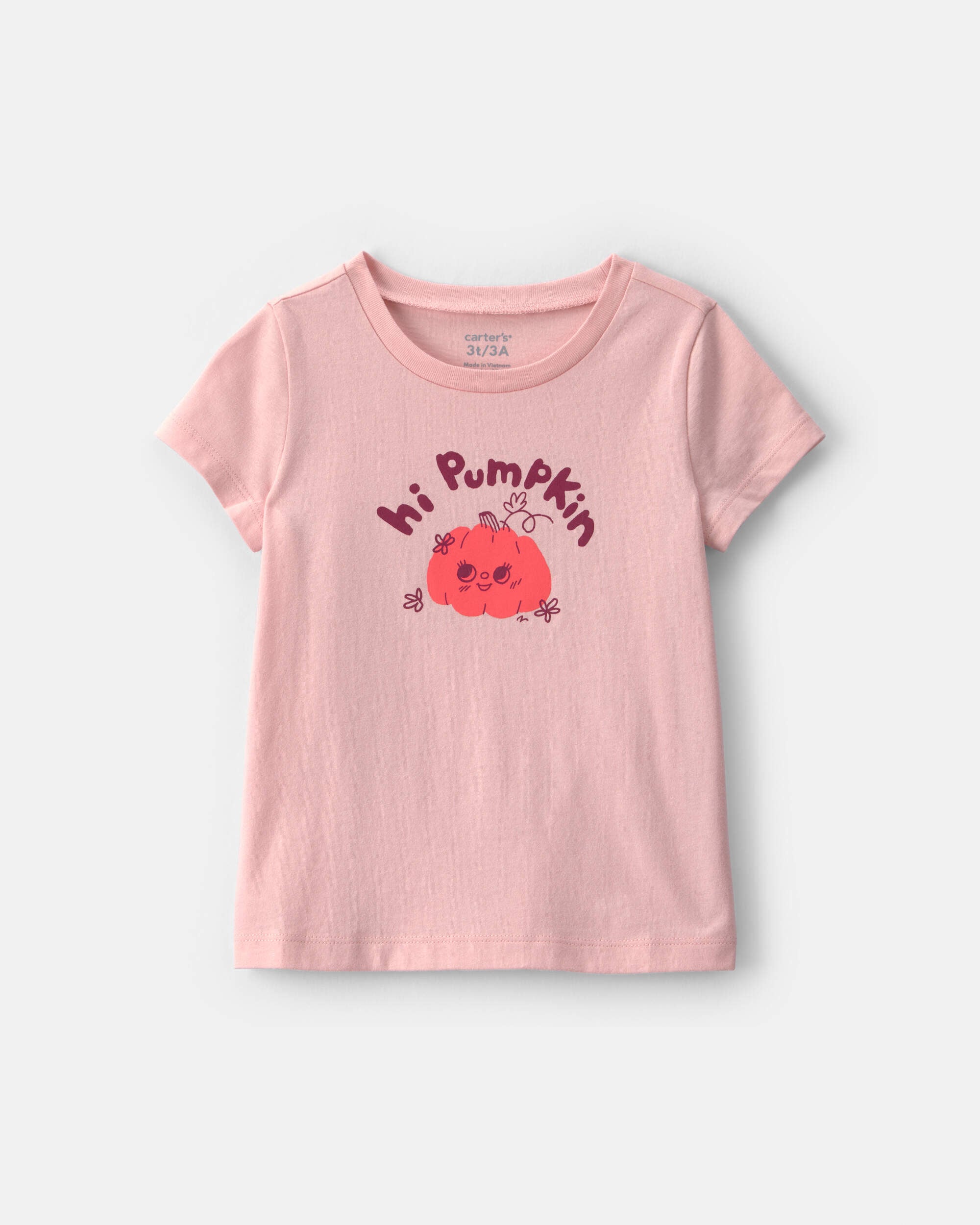 Carter's toddler girl halloween 'hi pumpkin' graphic tee 2T Pink