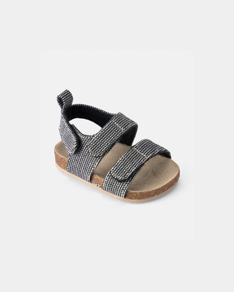 baby boy striped sandals - black