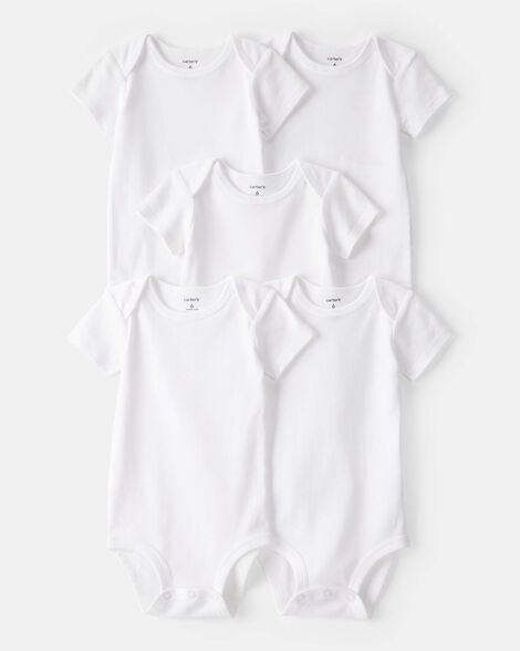 baby 5-pack short-sleeve bodysuits - white