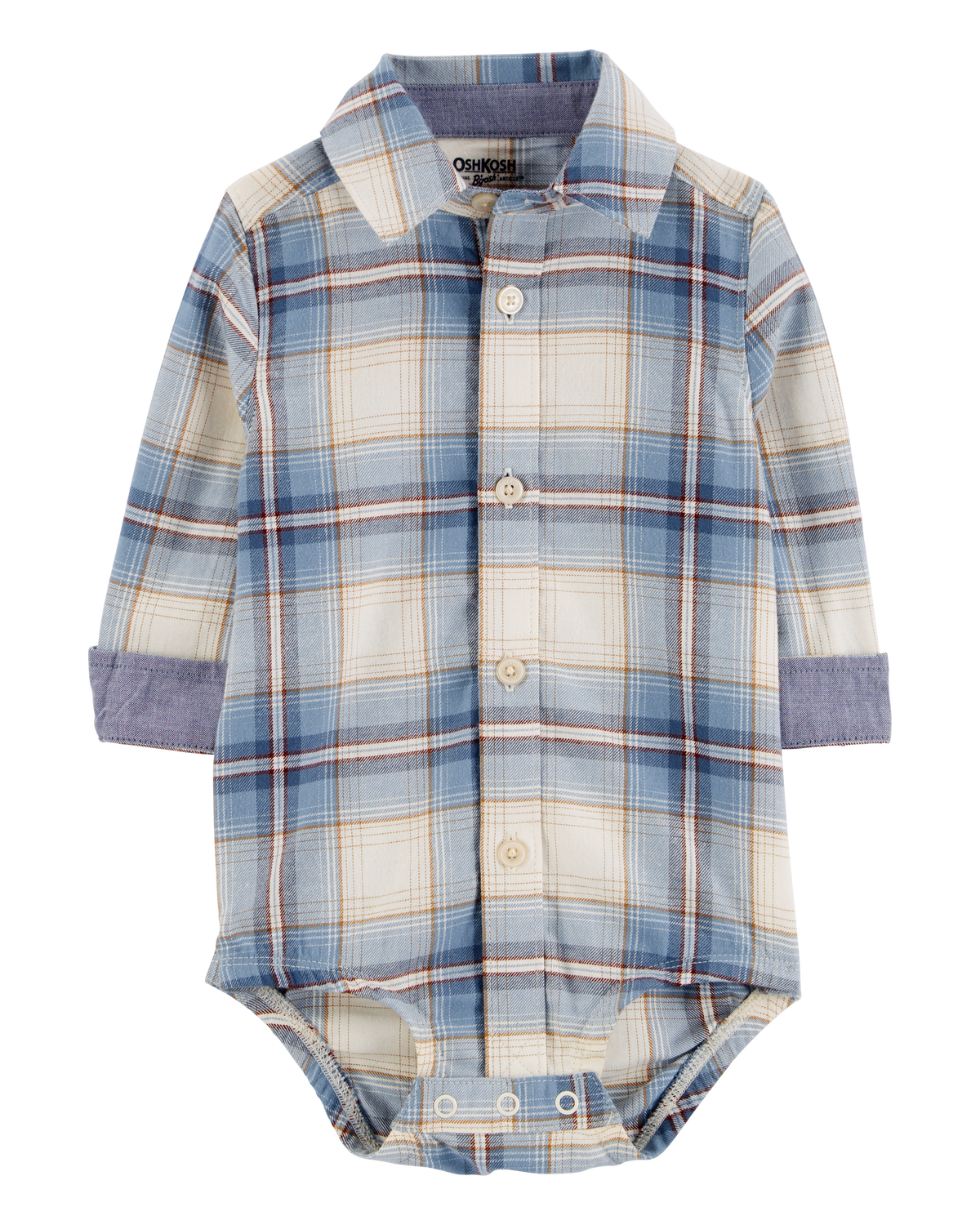 Baby Plaid Button-Front Bodysuit