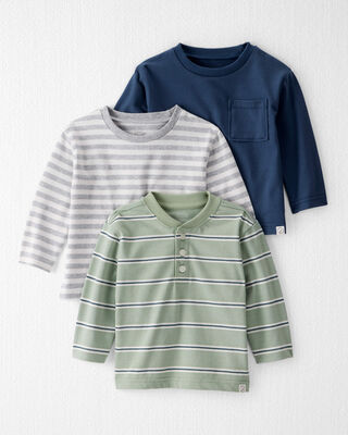 Product image 1 of Baby 3-Pack Organic Cotton Long-Sleeve Stretch Jersey Tees