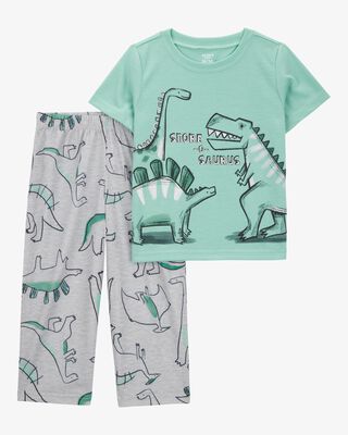 Product image 1 of Toddler Dinosaur Print Loose Fit 2-Piece Pajamas