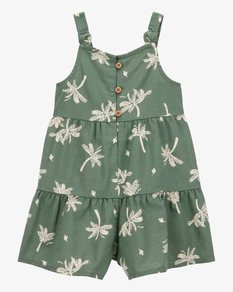  Product image 1 of Baby Floral Print  Button-Down Romper - Green
