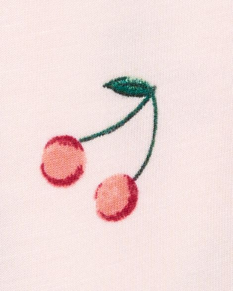  Product image 4 of Baby Fruit Print 2-Way Zip PurelySoft Convertible Foot Sleep & Play Pajamas - Pink