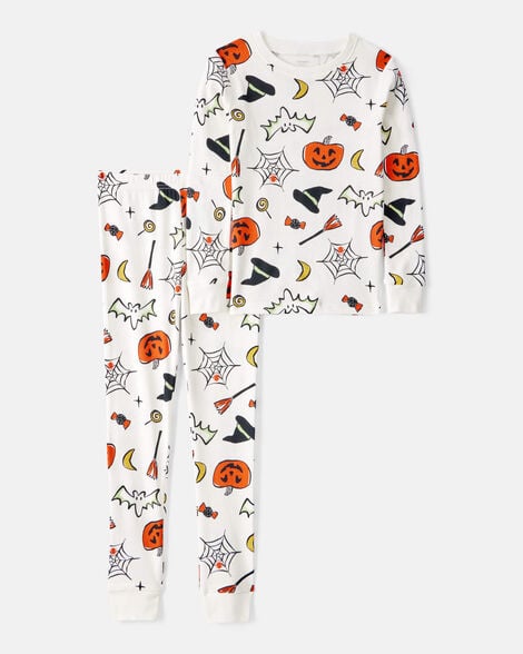 kid 2-piece halloween 100% snug fit cotton pajamas - ivory