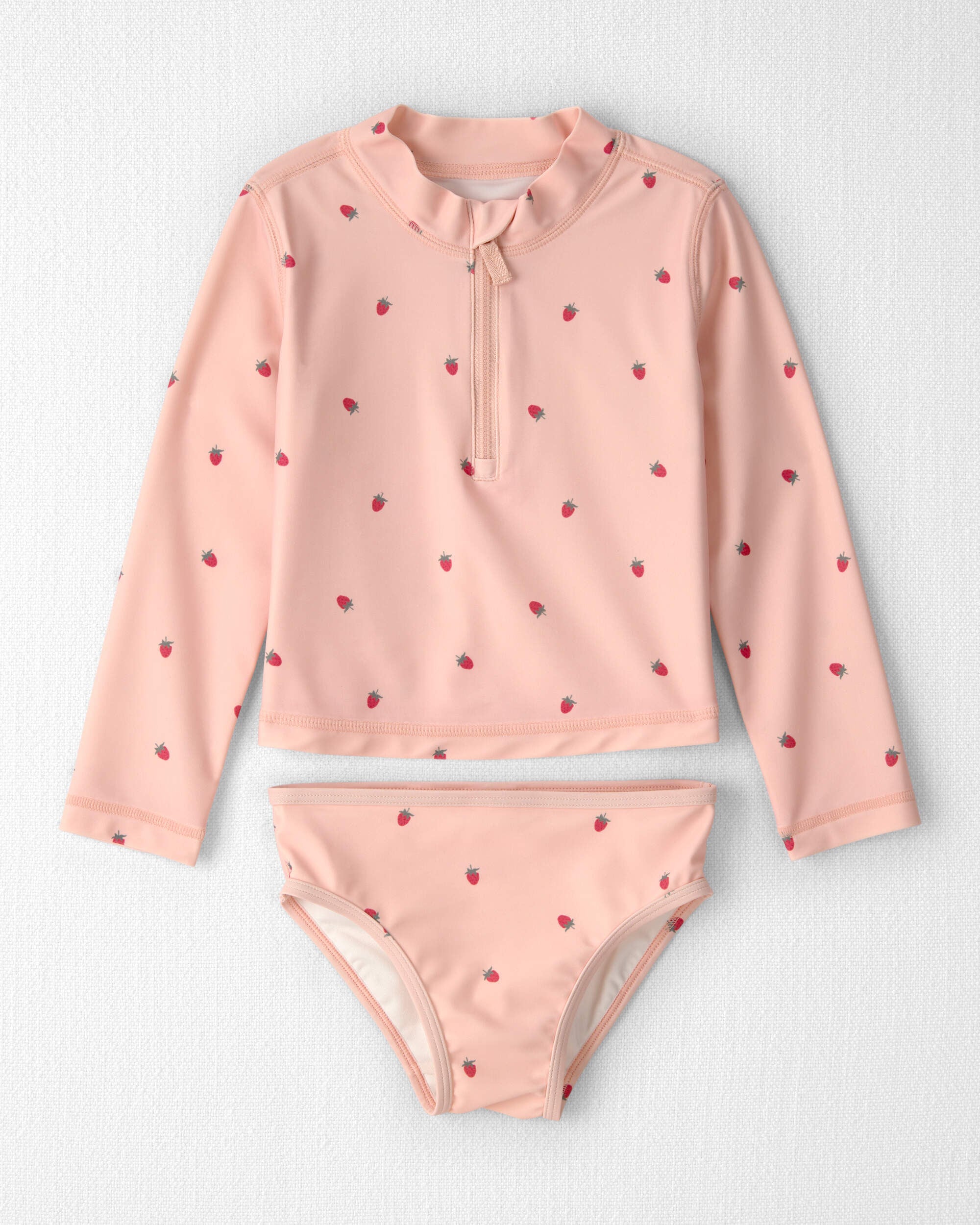Little Planet Toddler Girl 2-Piece Recycled Rashguard Swimsuit Set in Strawberry Print 2T Strawberry 20$
