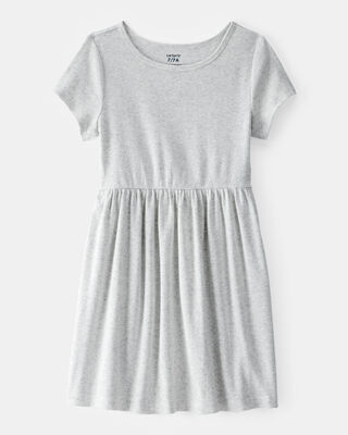 Product image 1 of Kid Ribbed Short-Sleeve Dress - Grey