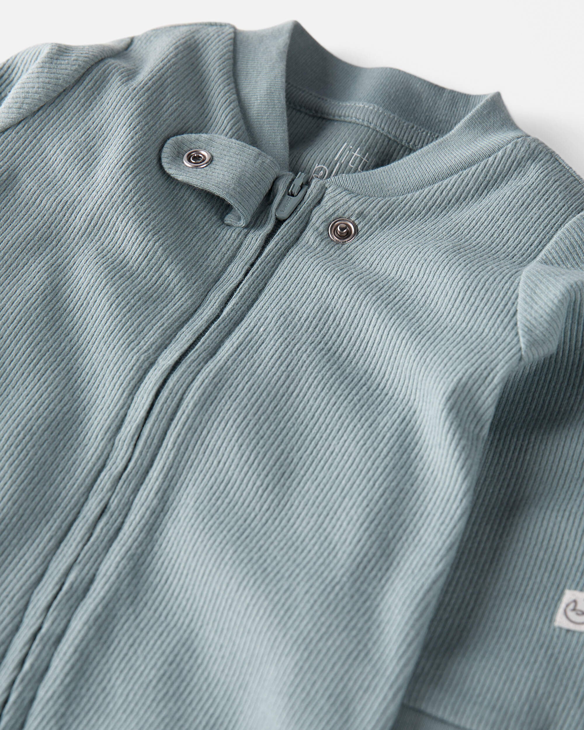 Baby Organic Cotton Sleep & Play Pajamas in Blue