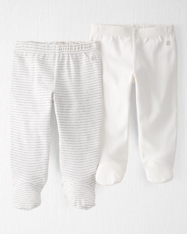 Product image 1 of Baby 2-Pack Organic Cotton Rib Footed Pants
