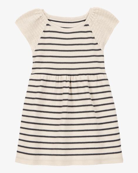  Product image 1 of Toddler Striped Sweater Dress-Cream