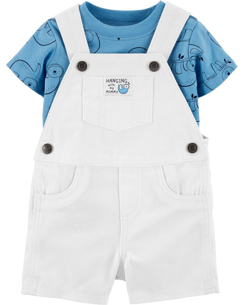 2 Piece Sloth Tee Shortalls Set Carters Com