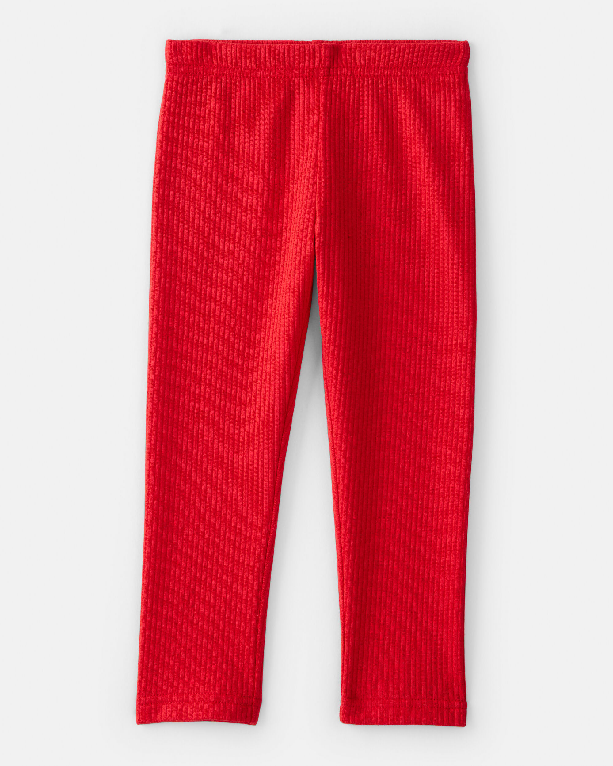 Toddler Girl Pull-On Stretch Rib Leggings - Red