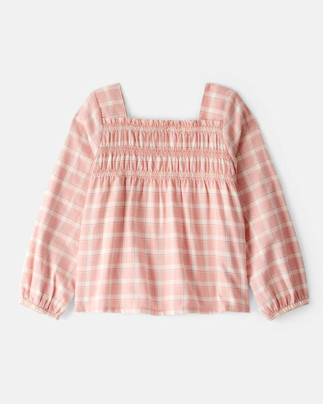 Product image 1 of Toddler Girl Plaid Cotton Long-Sleeve Top - Pink