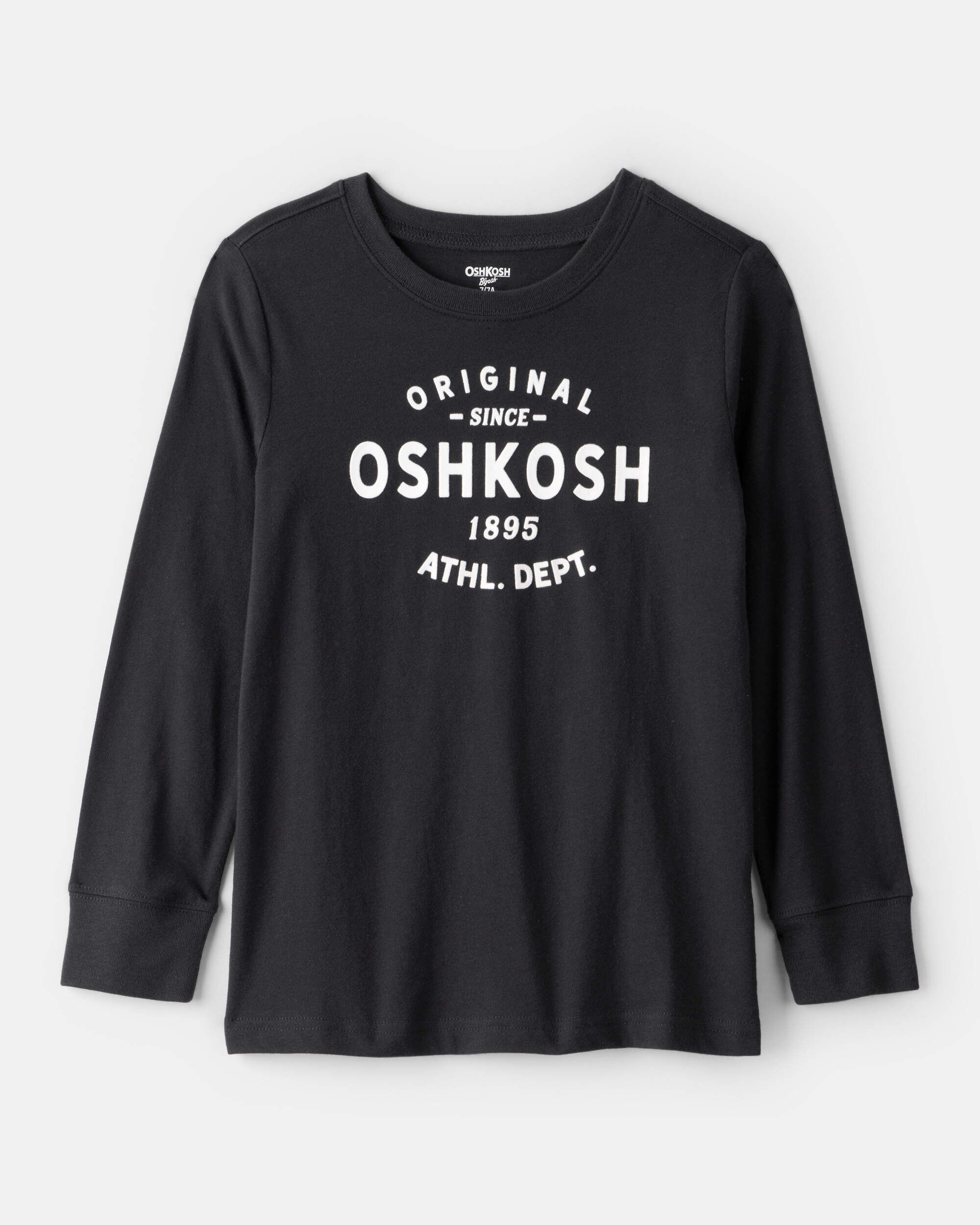 超人気高品質 OshKosh Jersey Kid Logo OshKosh - Black - Shirt Long-Sleeve トップス