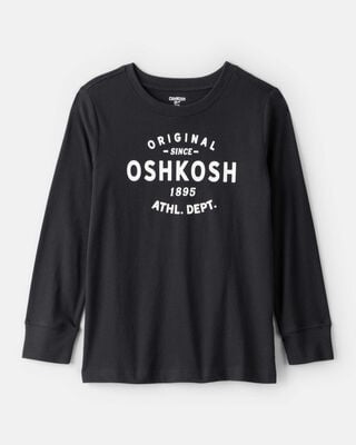 Product image 1 of Kid Jersey OshKosh Logo Long-Sleeve Shirt - Black