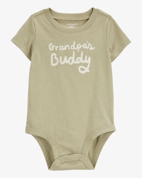  Product image 1 of Baby Grandpa's Buddy Short-Sleeve Bodysuit - Olive