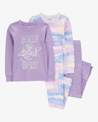 Product image 1 of Kid 4-Piece Dance All Night 100% Snug Fit Cotton Pajamas