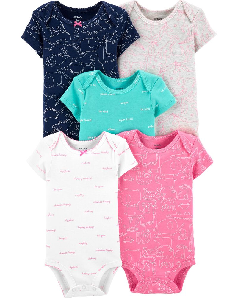 5 Pack Animal Print Original Bodysuits Carters Com