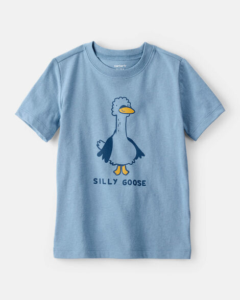 toddler boy silly goose short-sleeve graphic tee - blue