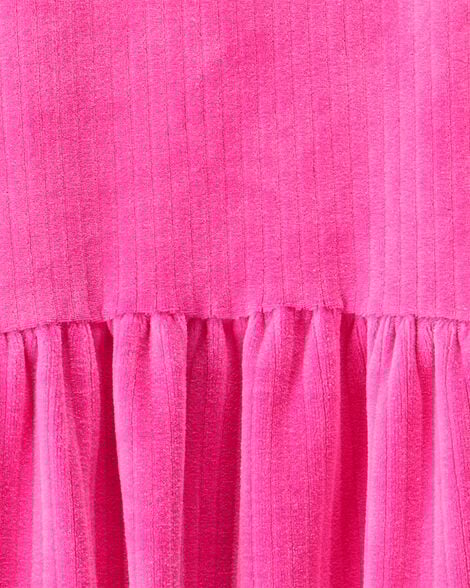 Toddler Girl Heart Velour Dress Set - Pink