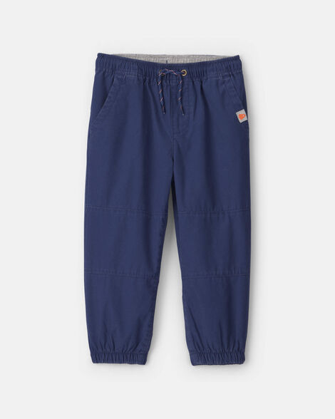 toddler boy poplin joggers - blue