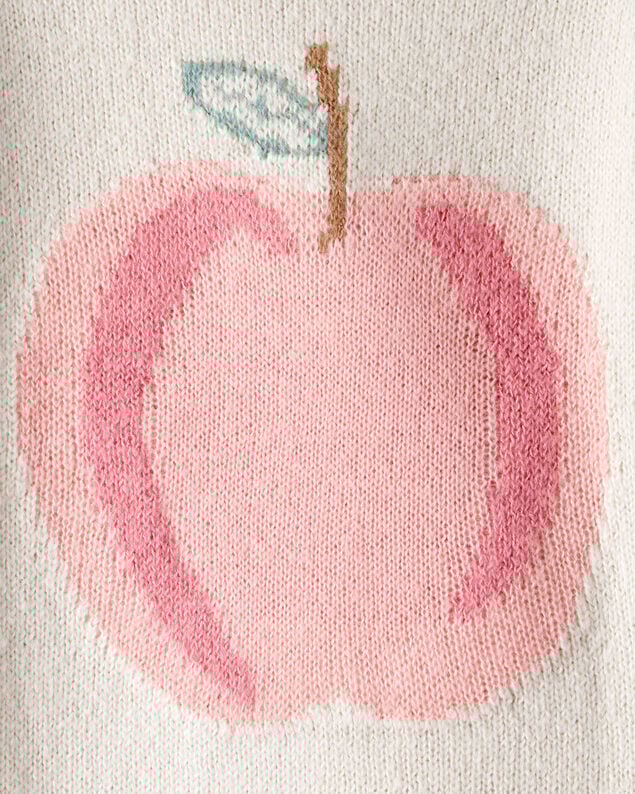 Product image 2 of Toddler Girl Apple Long-Sleeve Sweater - Ivory