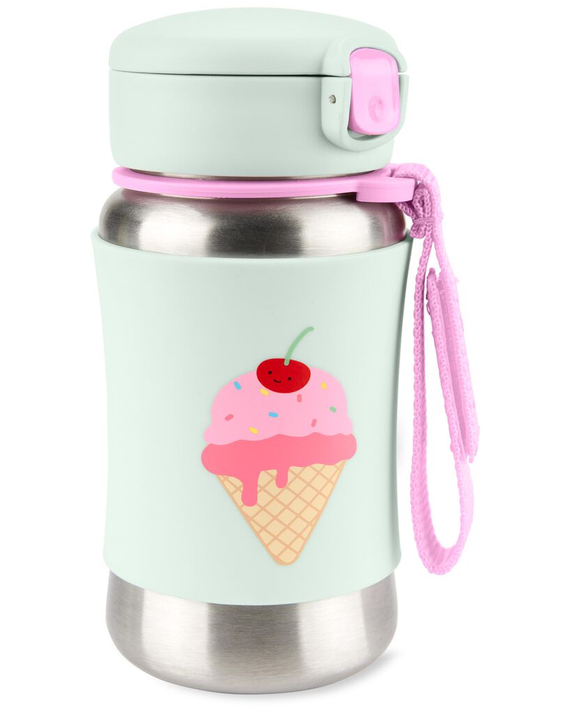 Skip Hop Spark Style Stainless Steel Straw Bottle - Ice cream