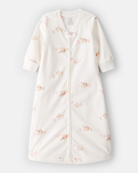 baby koala print loose fit long-sleeve wearable blanket - white