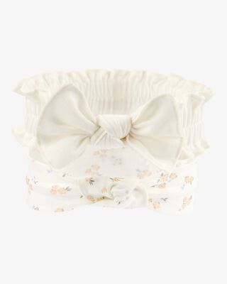 Product image 1 of Baby 2-Pack Headwraps - White/Yellow