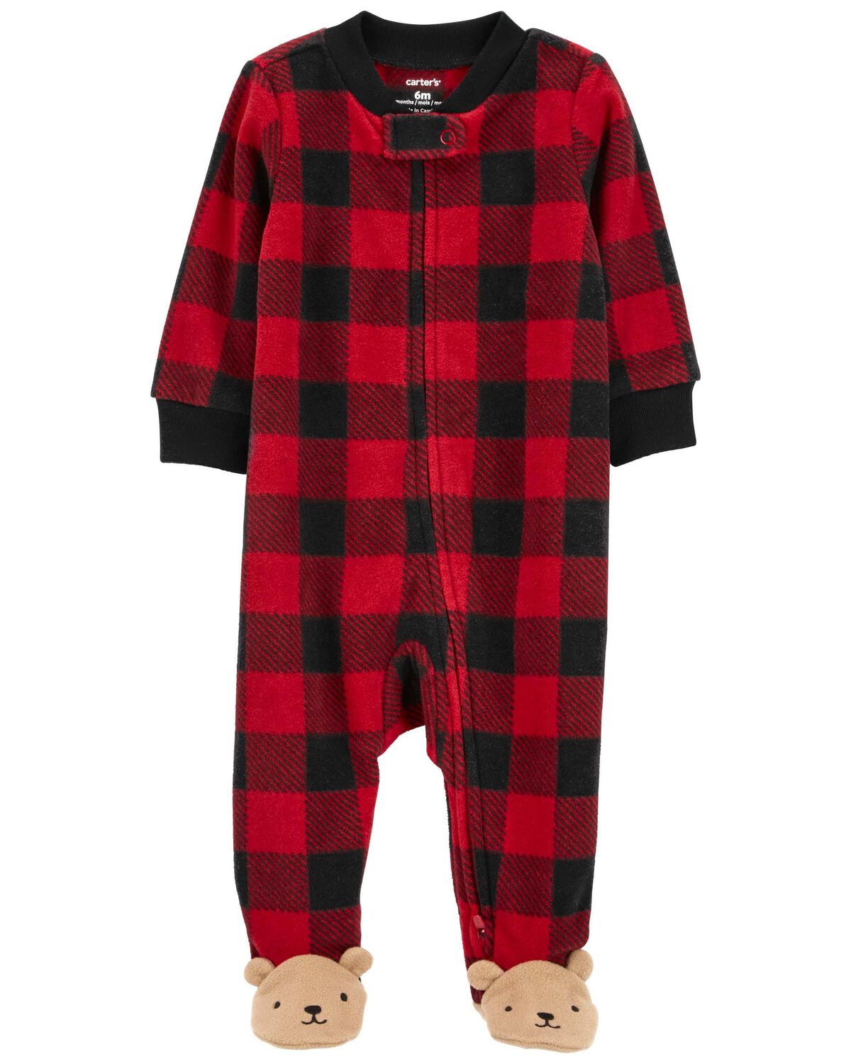 red-black-baby-holiday-bear-zip-up-fleece-sleep-play-pajamas