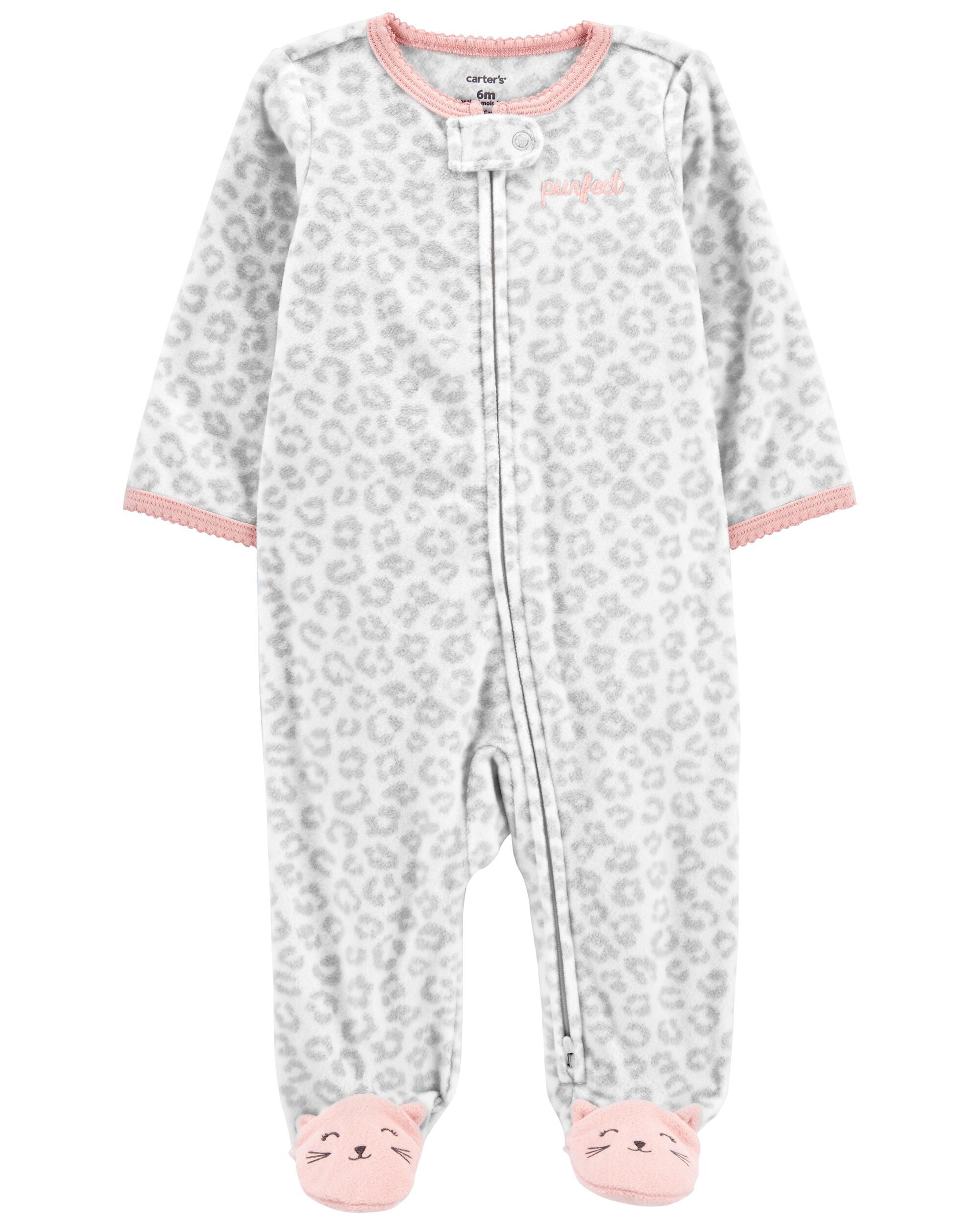 Newborn Baby Girl Carter's  Snap-Up Fleece Sleep & Play Sleeper Pajamas 