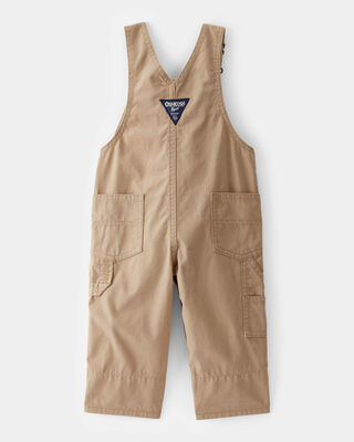 Product image 2 of Baby Lightweight Plaid-Lined Canvas Overalls - Khaki