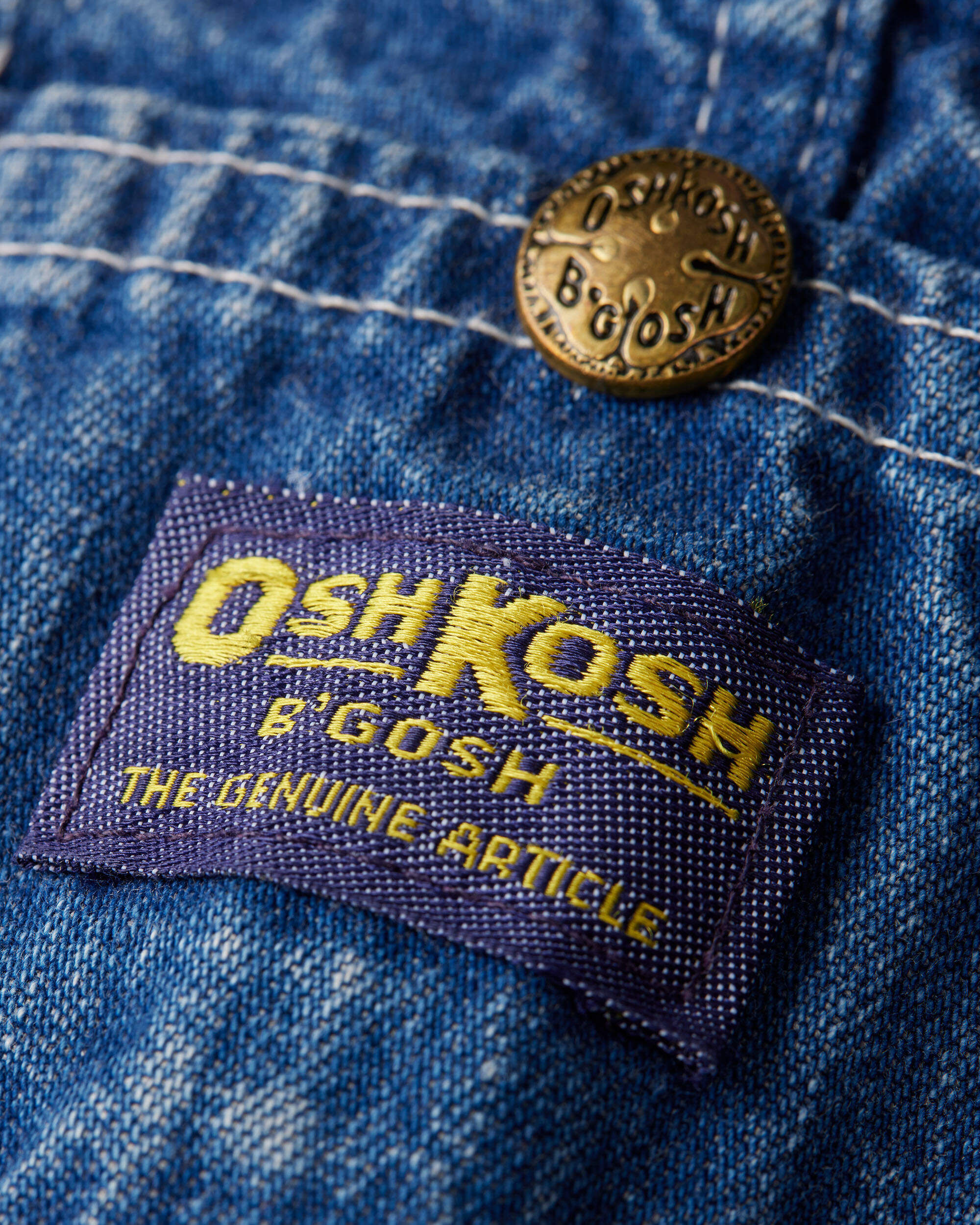Toddler 3T Vintage Medium Wash Denim Overalls from the OshKosh Archive Release, circa 1980s
