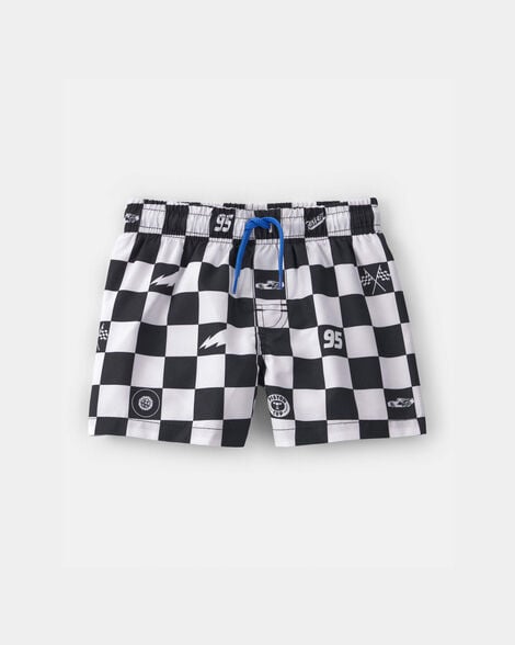 toddler boy ©disney/pixar cars swim trunks - black/white