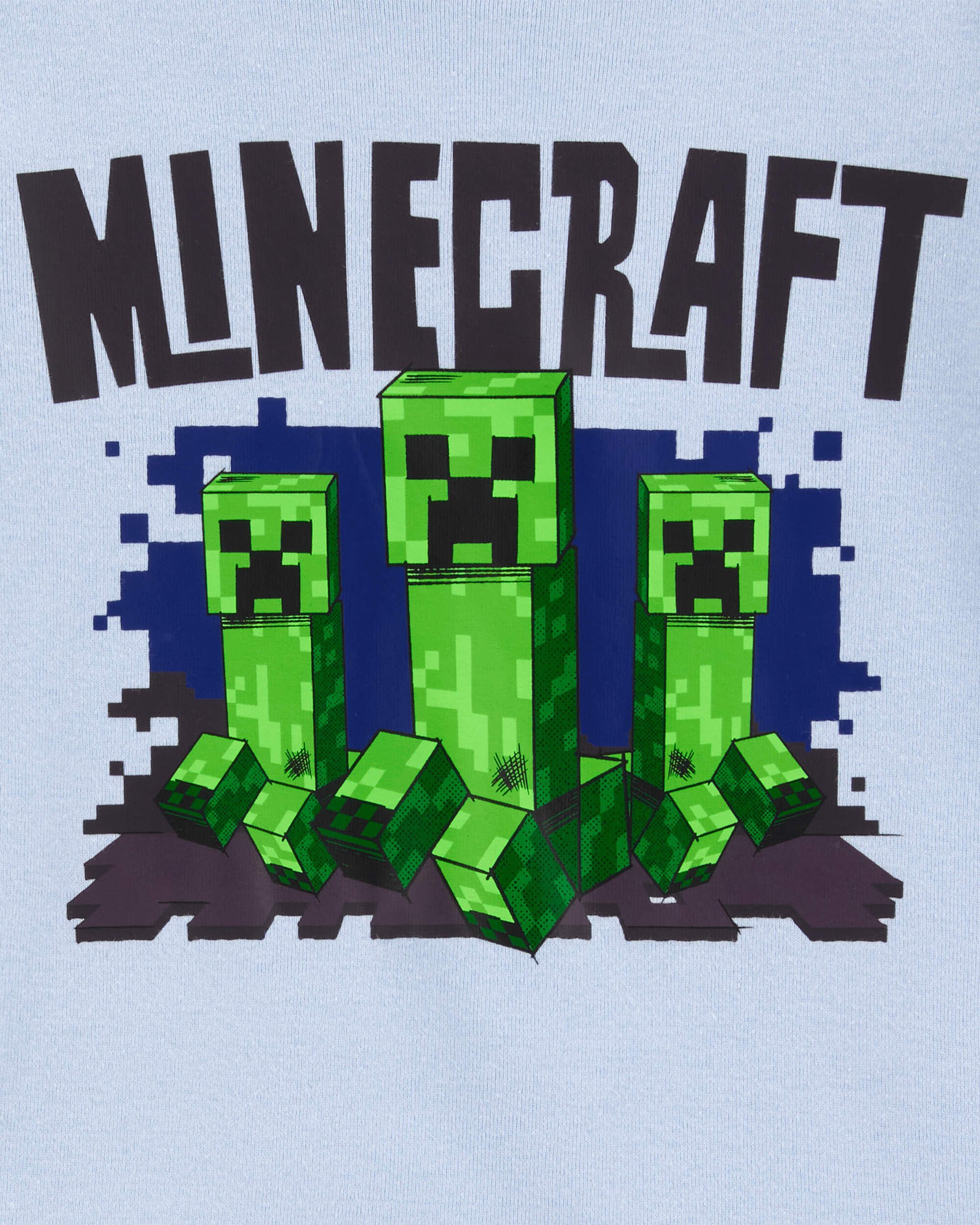 Boys Minecraft Snug Fit Cotton 2-Piece Pajamas - Blue