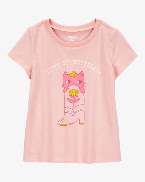  Product image 1 of Toddler Kitty Up Buttercup Short-Sleeve Graphic Tee - Pink