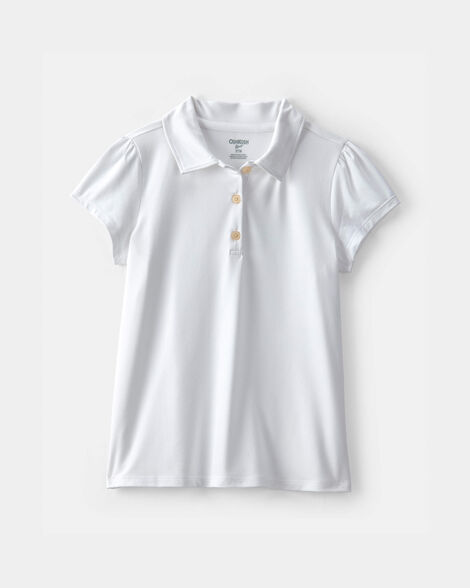 Girls Uniform Active Polo Shirt - White
